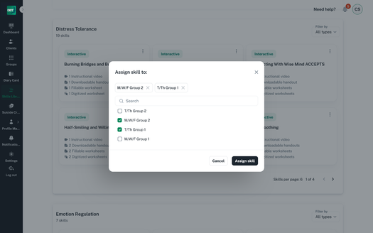 Assigning Skills to Groups