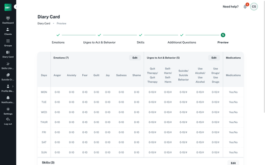 Diary Cards Previews